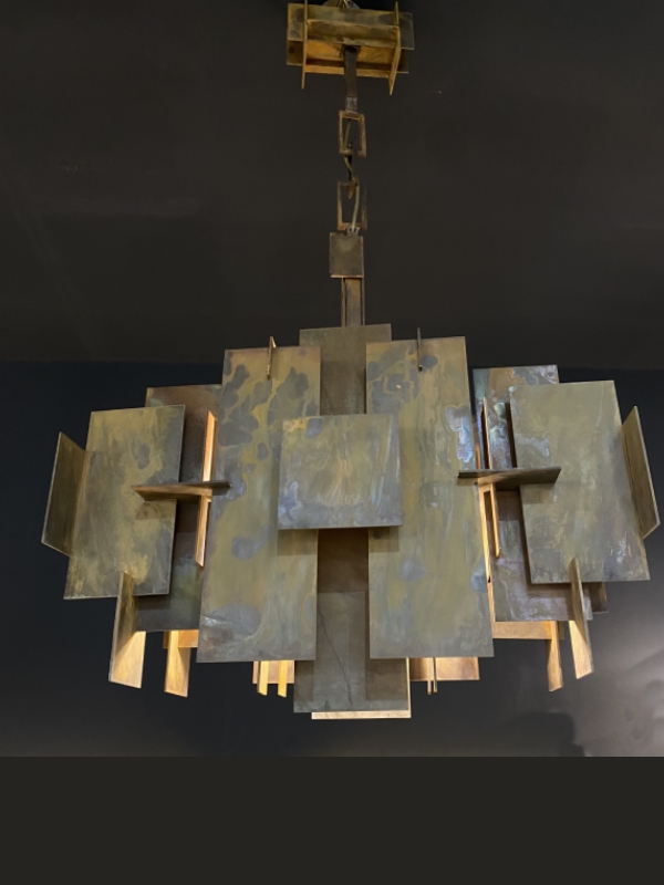 Corten steel chandelier