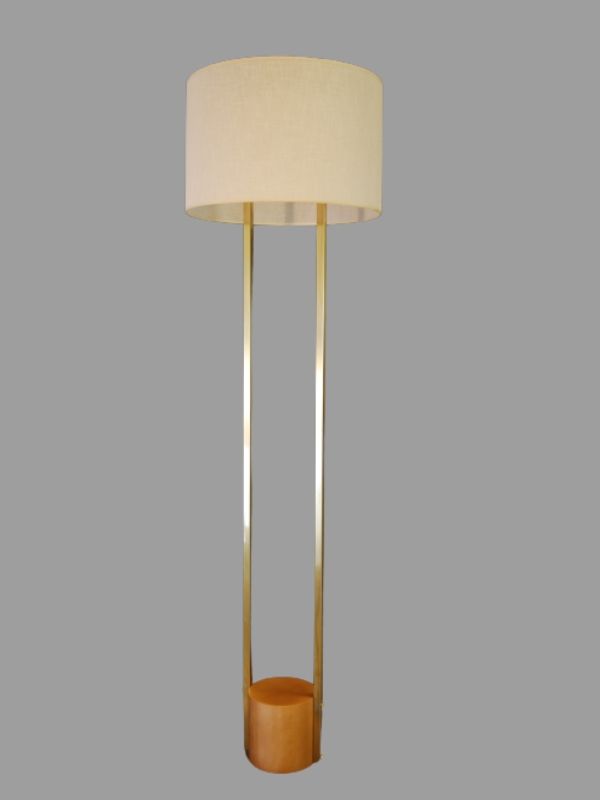 Floor lamp with wood b...