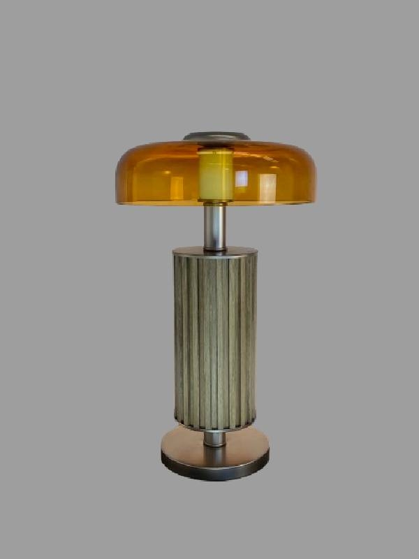 Table lamp with wood a...